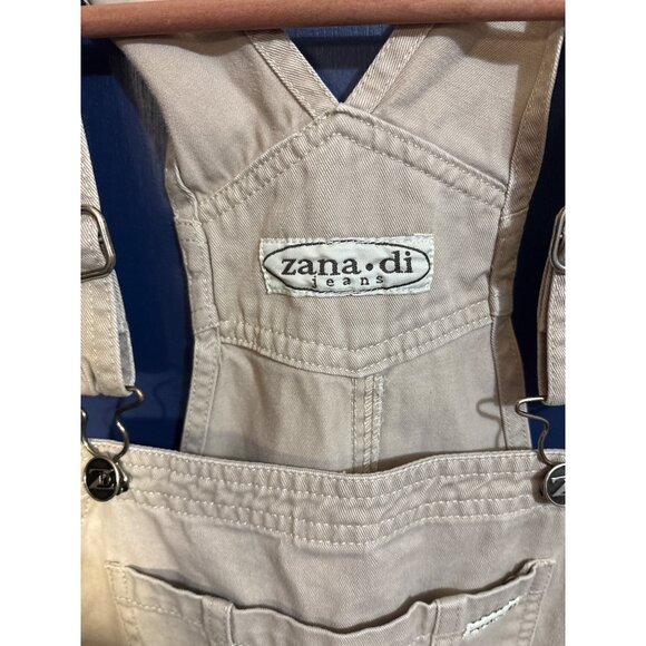 Y2K Zana Di Womens Beige Denim Overalls Size M - Picture 3 of 5